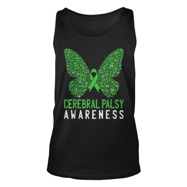 Butterfly Cerebral Palsy Awareness Cp Green Ribbon Support  Unisex Tank Top