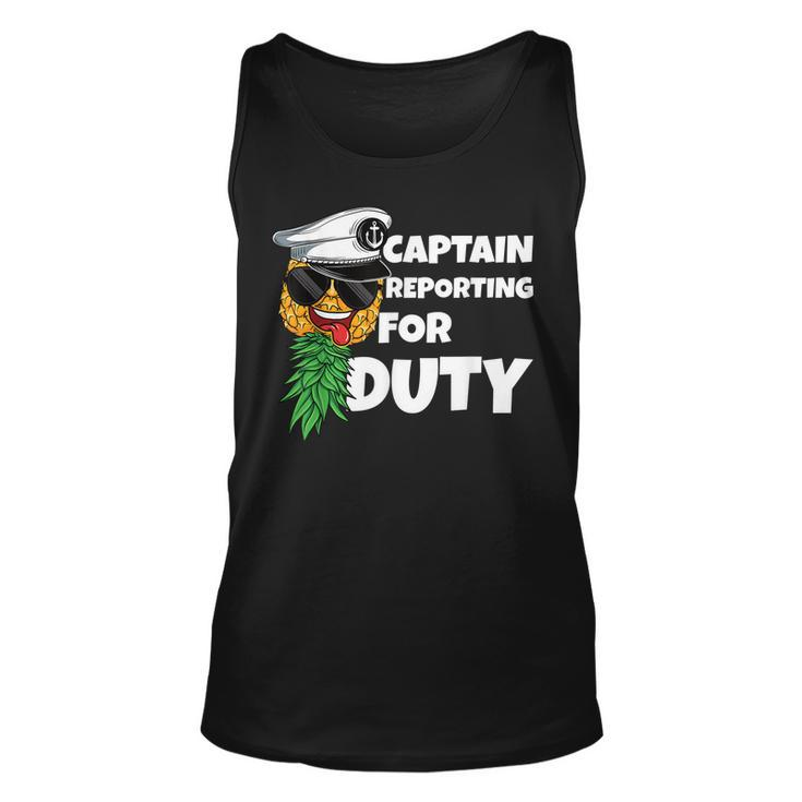 Captain Reporting For Duty Upside Down Pineapple Swinger Men Tank Top