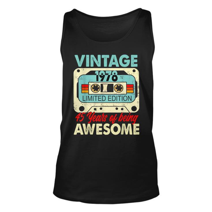 Cassette Vintage 1978 45 Years Of Being Awesome  Unisex Tank Top
