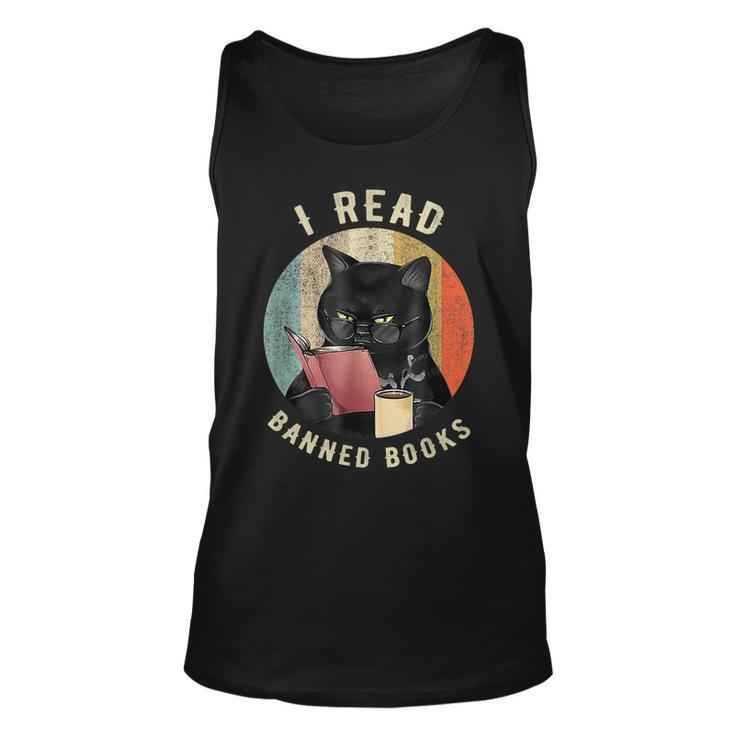 Cat I Read Banned Books Funny Bookworms Reading Book  Unisex Tank Top