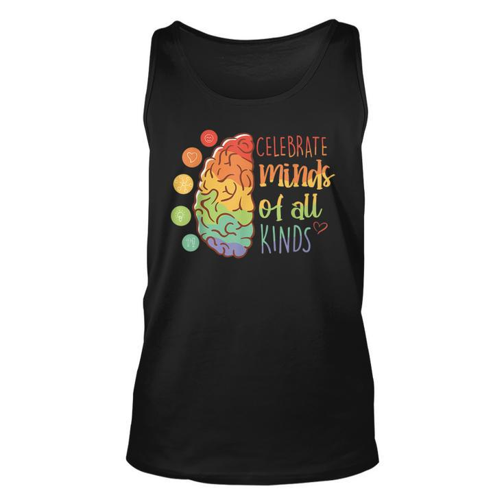 Celebrate Minds Of All Kinds  Mental Health Matters  Unisex Tank Top