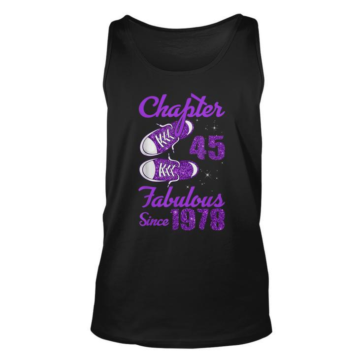 Chapter 45 Fabulous Since 1978 Purple 45Th Birthday  Unisex Tank Top