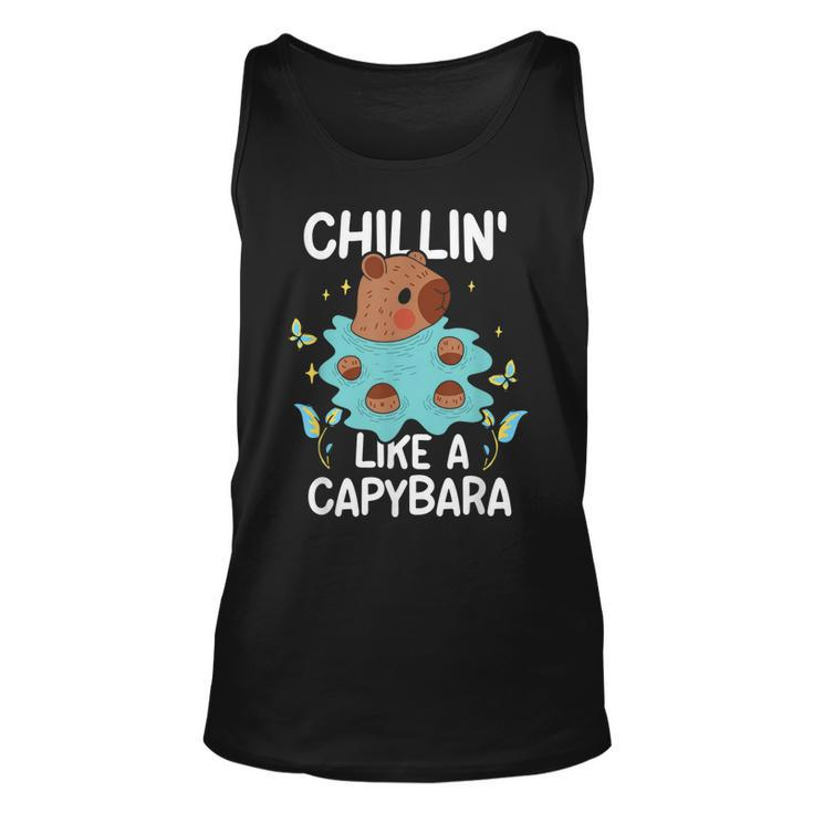 Chillin Like A Capybara Animal Capybaras Lover Rodent  Unisex Tank Top