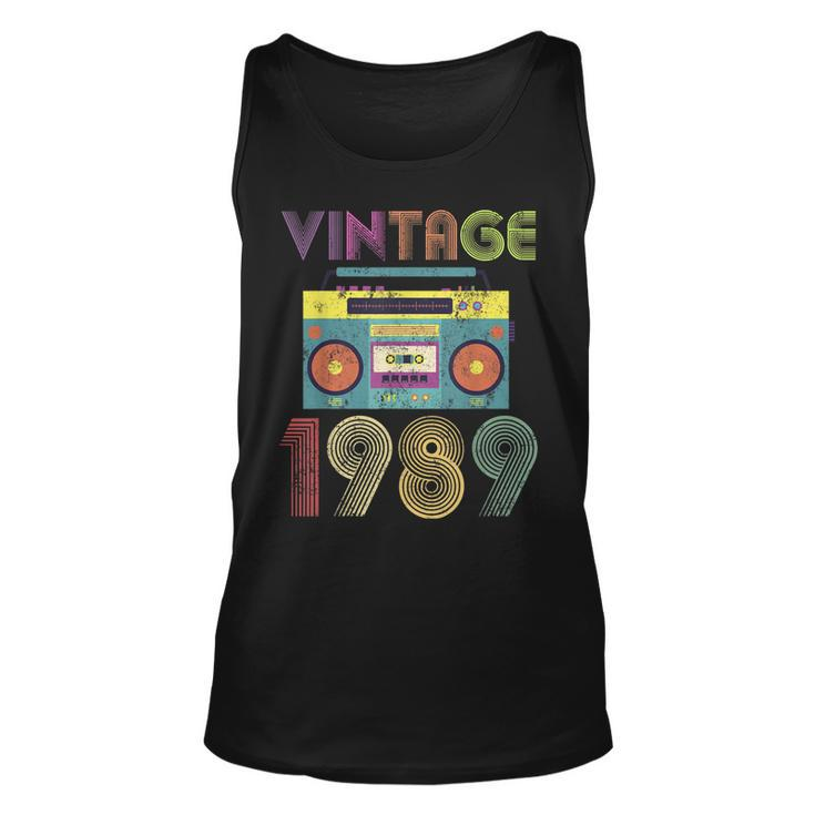 Classic 1989 30Th Birthday Vintage T Shirt Retro Mixtape Unisex Tank Top