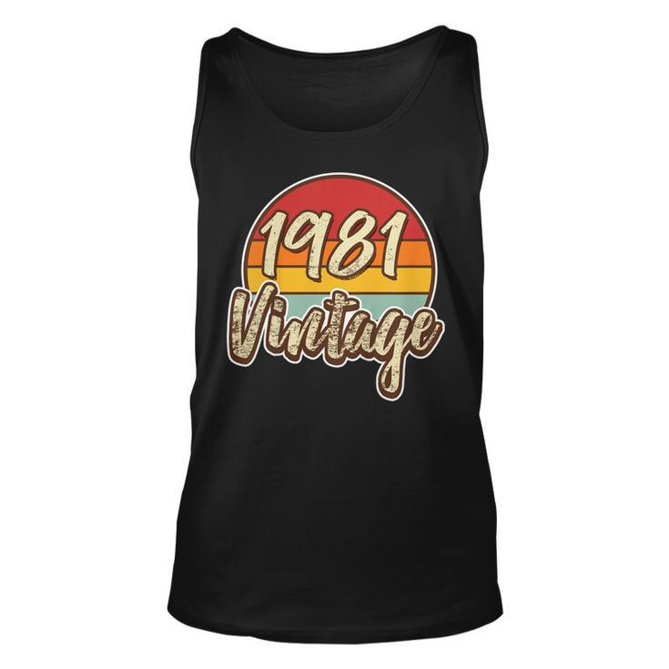 Classic Vintage 38Th Birthday T Shirt 38 Years Old 1981 Unisex Tank Top