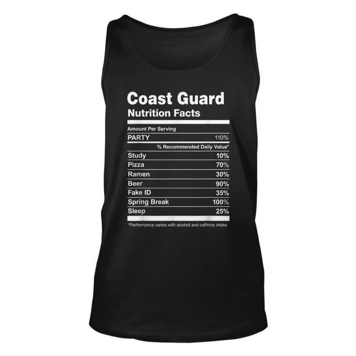 Coast Guard Nutrition Facts College University  Unisex Tank Top