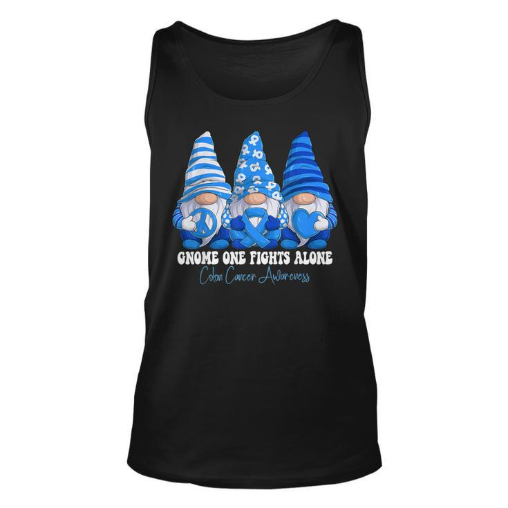 Colon Cancer Awareness Month Blue Ribbon Gnomies Support  Unisex Tank Top