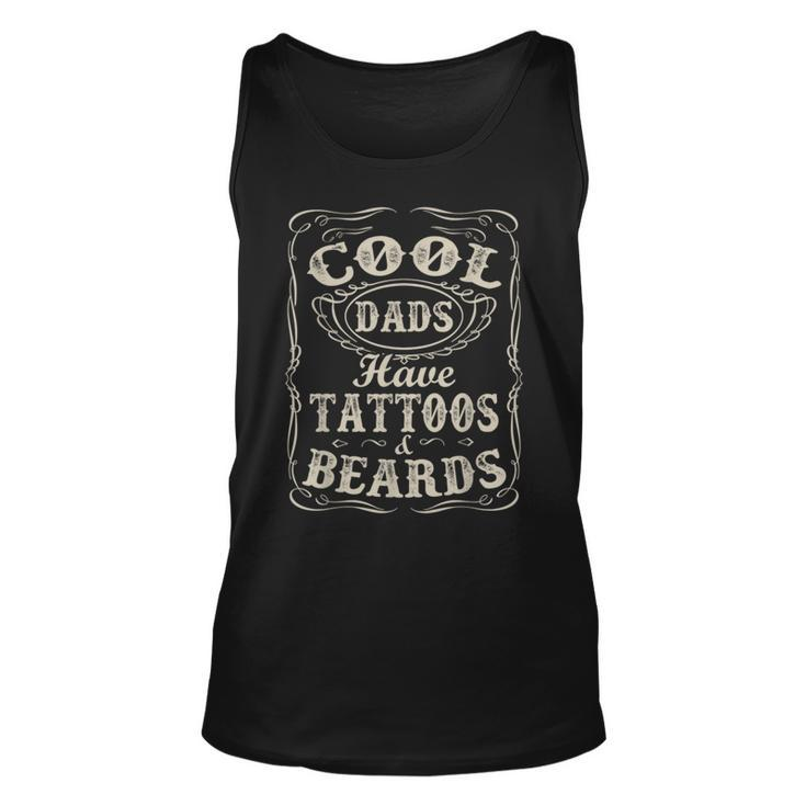 Cool Vintage Dads Have Tattoos And Beards Awesome Dads Unisex Tank Top