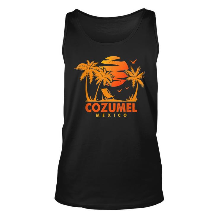 Casquette Vintage COZUMEL MEXICO Années 70 - Chapeau De Plage Rouge Mesh Avec Voilier Et Palmiers