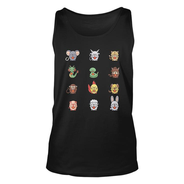Cute Chinese Zodiac Animal Signs Lunar New Year Awesome Gift Men Women Tank Top Graphic Print Unisex