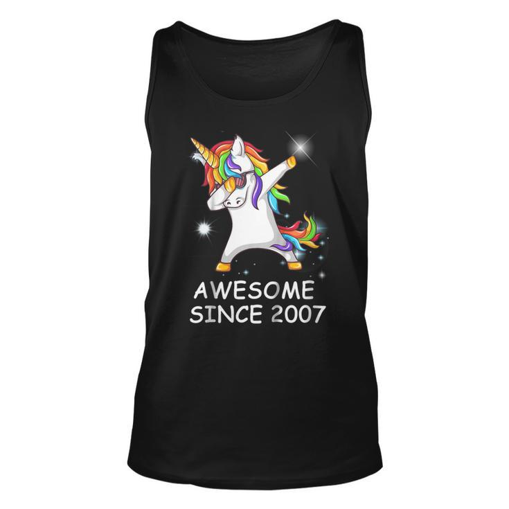 Dabbing Unicorn Tee Awesome Since 2007 11Th Birthday Tshirt Unisex Tank Top
