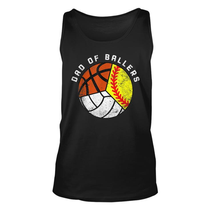 Mens Dad Of Ballers Softball Volleyball Basketball Dad Tank Top