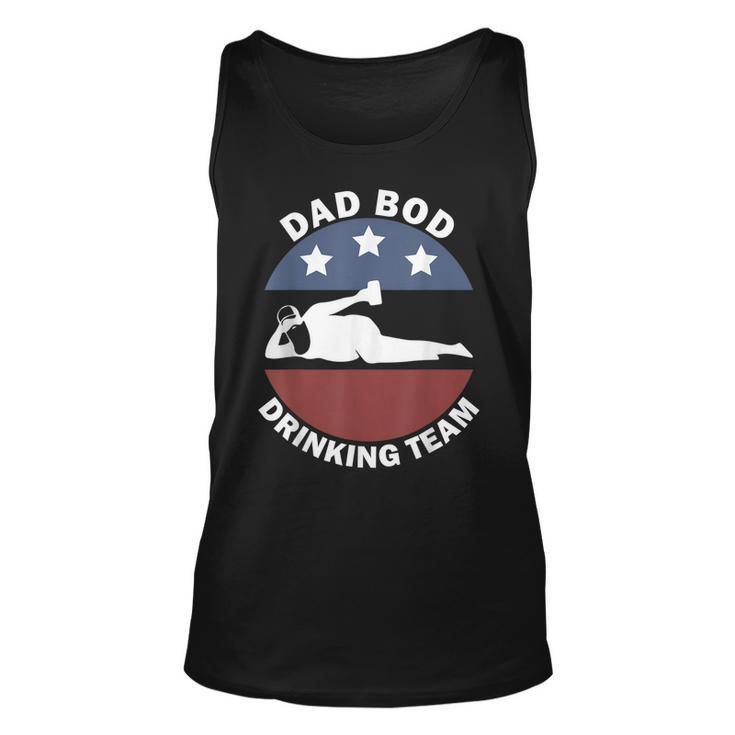 Dad Bod Drinking Team American Us Flag Vintage Fathers Day  Unisex Tank Top