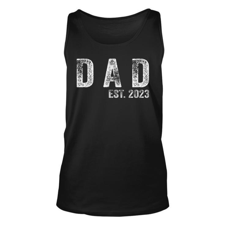 Dad Est 2023 First Fathers Day 2023 Promoted To Daddy  Unisex Tank Top