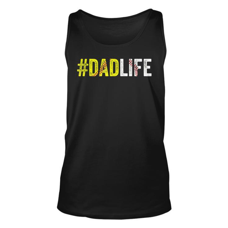 Dad Life Softball Daddy Baseball Sports Lover Fathers Day  Unisex Tank Top