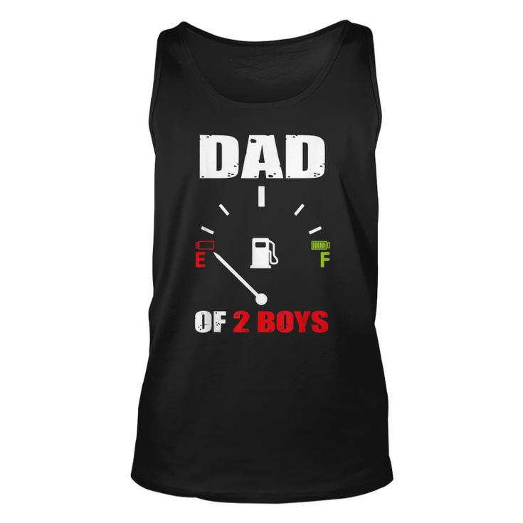 Dad Of 2 Boys  Vintage Dad Battery Low Fathers Day  Unisex Tank Top
