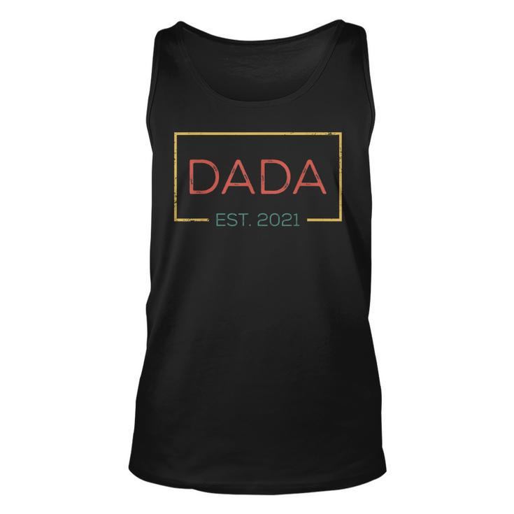 Dada Est 2021 Vintage Promoted To Dada Dad Papa Grandpa  Unisex Tank Top