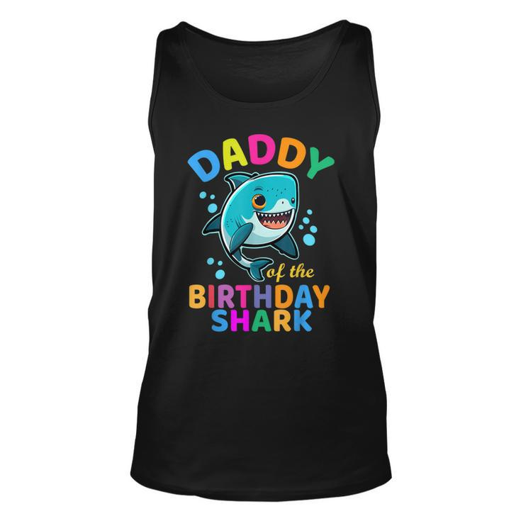 Daddy Of The Shark Birthday Dad Matching Family Bday  Unisex Tank Top
