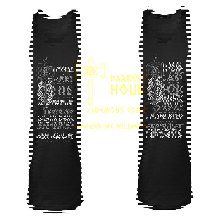 Mens In Your Darkest Hour Call On Me Brother Viking Legends Tank Top