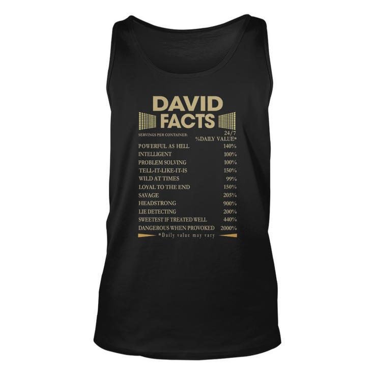 David Name Gift David Facts Unisex Tank Top