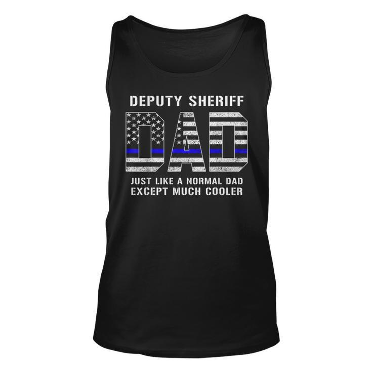 Deputy Sheriff Dad Much Cooler Fathers Day Thin Blue Line V2 Unisex Tank Top