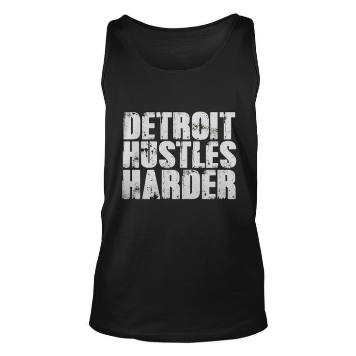 Detroit Hustles Harder T-Shirt Detroit Shirt 2 Men Women Tank Top Graphic Print Unisex