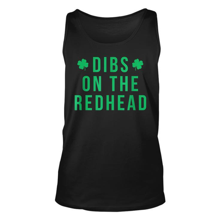 Dibs On The Redhead Shamrock St Patricks Day  Unisex Tank Top