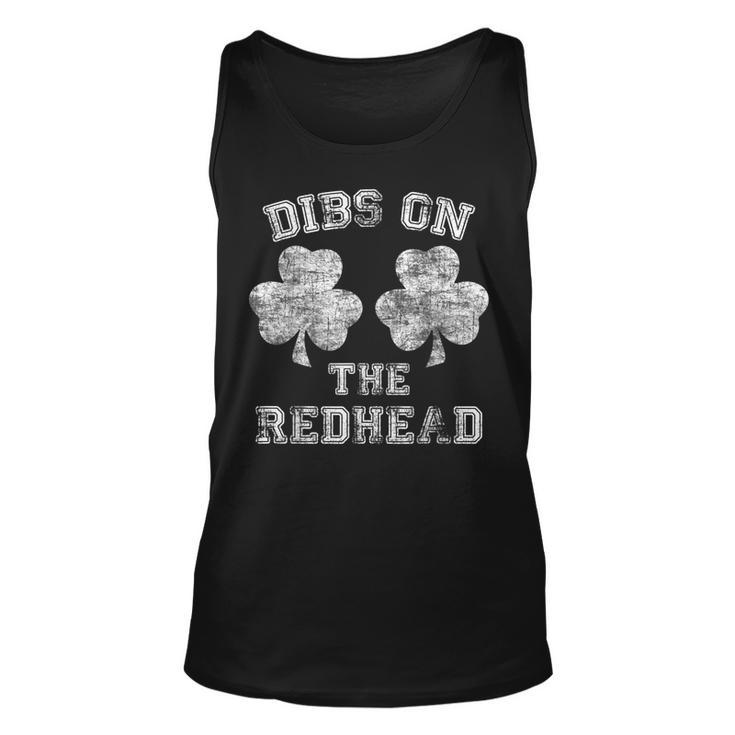 Dibs On The Redhead  St Patricks Day Drinking Gift  Unisex Tank Top