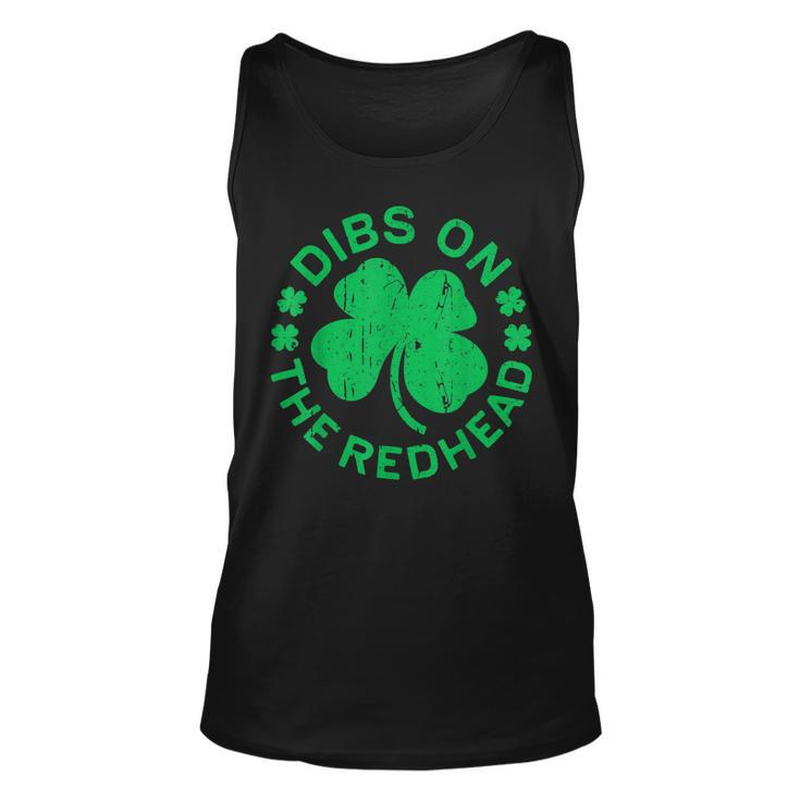 Dibs On The Redhead  St Patricks Day Drinking Gift  Unisex Tank Top