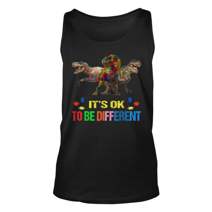 Dinosaur Autism Awareness Days Its Ok To Be Different  Unisex Tank Top