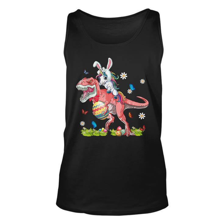 Dinosaur Easter Day Unicorn Riding T-Rex Bunny Costume Tank Top