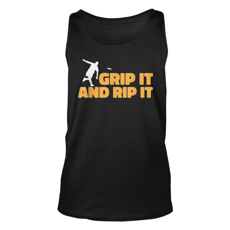 Disc Golf Player Grip It And Rip It Disc Golf  Unisex Tank Top
