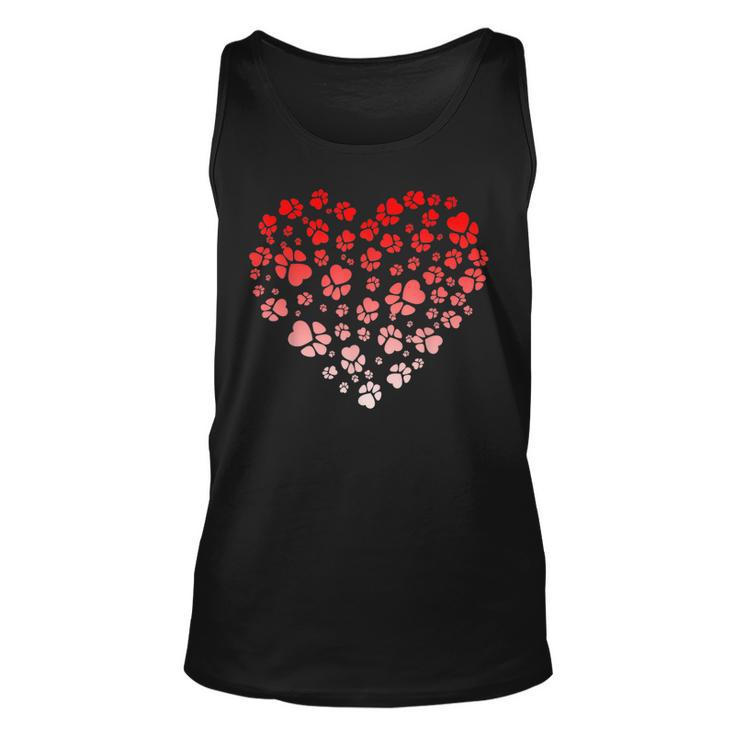 Dog Paw  Gifts Love & Heart Puppy Dog Valentines Day  Unisex Tank Top