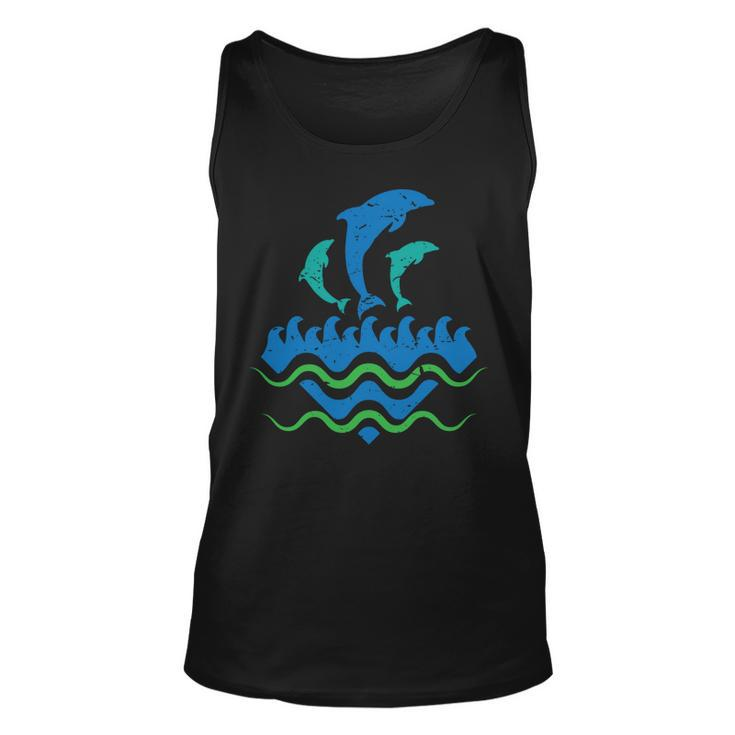 Dolphins In The Sea   Unisex Tank Top