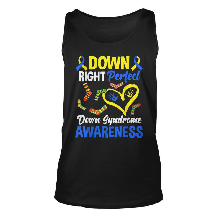 Down Right Perfect T21 World Down Syndrome Day Awareness  Unisex Tank Top