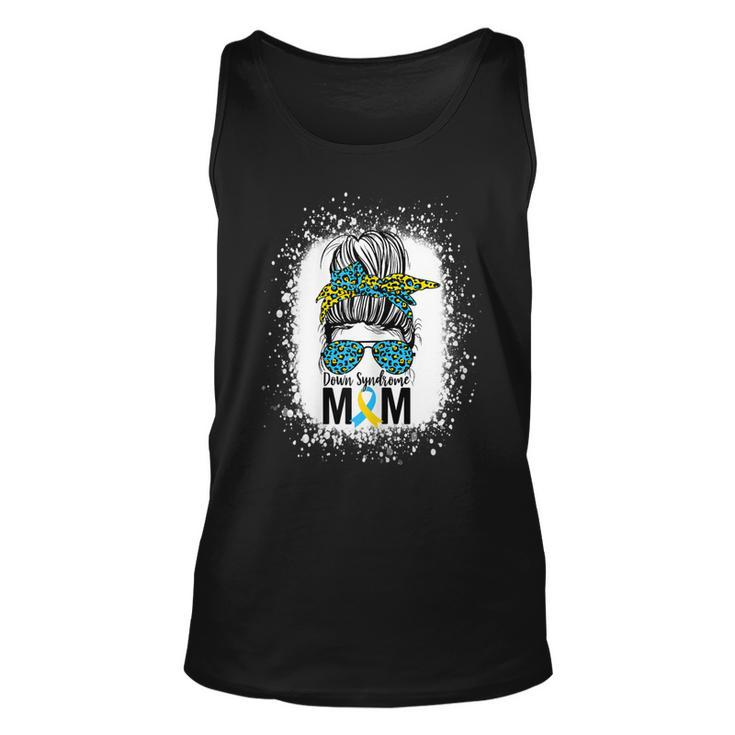 Womens Down Syndrome Mom Life Messy Bun Down Syndrome Awareness Tank Top