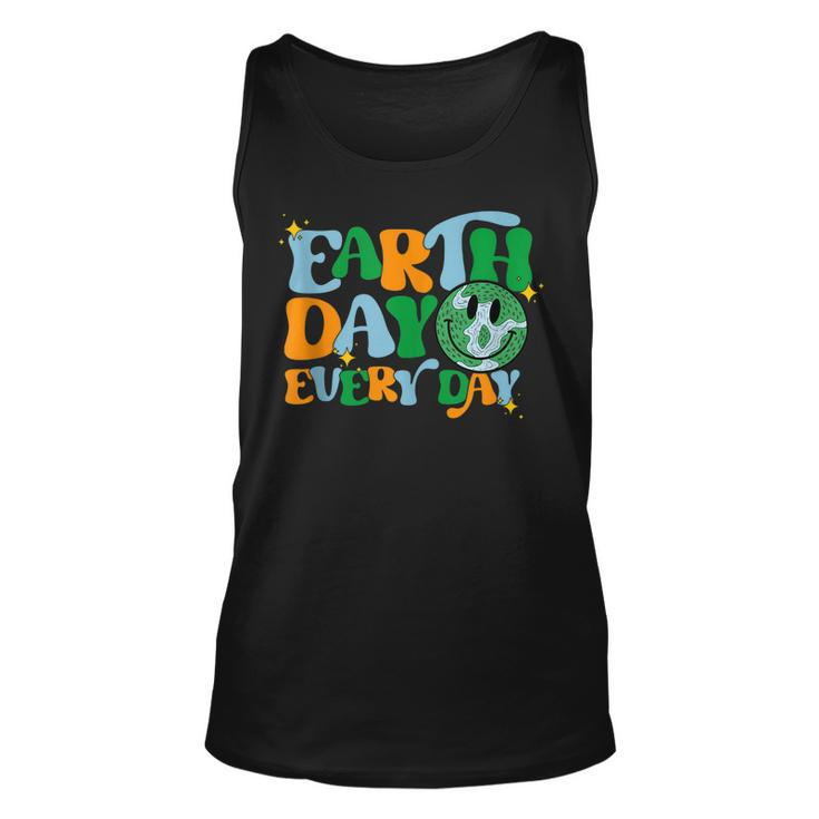 Earth Day Every Day Groovy Face Retro Planet Anniversary  Unisex Tank Top