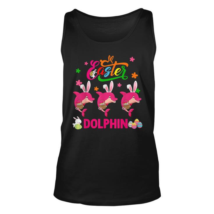 Easter Dolphin Three Cute Bunny Dolphins Hunting Eggs Basket Tank Top