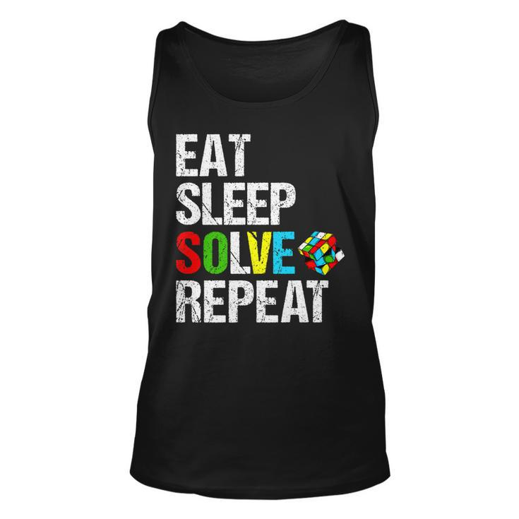 Eat Sleep Solve Repeat Speed Funny Cubing Puzzle Cube Lover   Unisex Tank Top