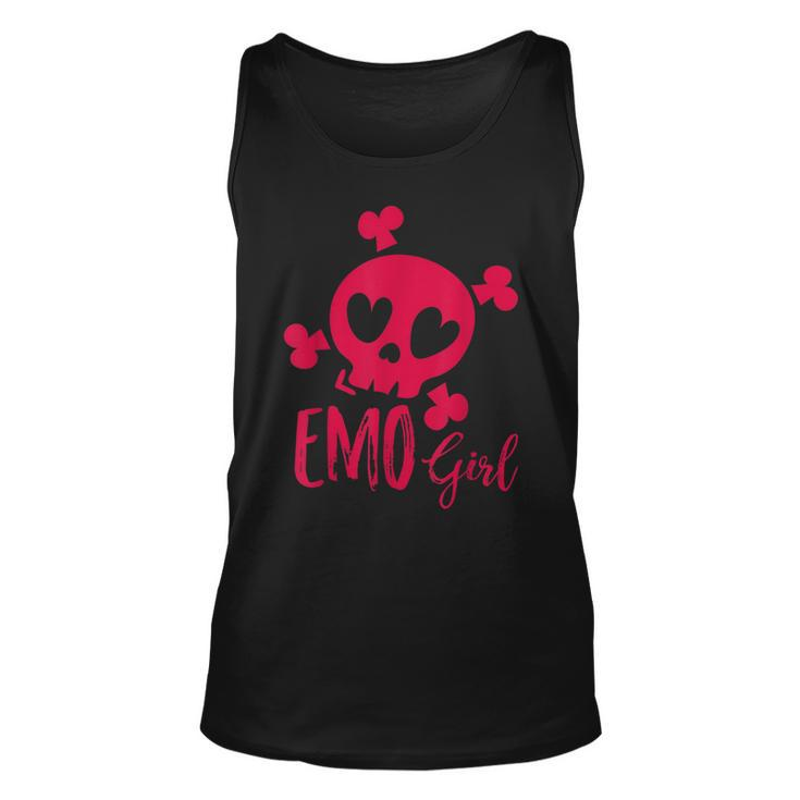 Emo Girl Pink Skull Emo Goth Music Ns Emotional  Unisex Tank Top