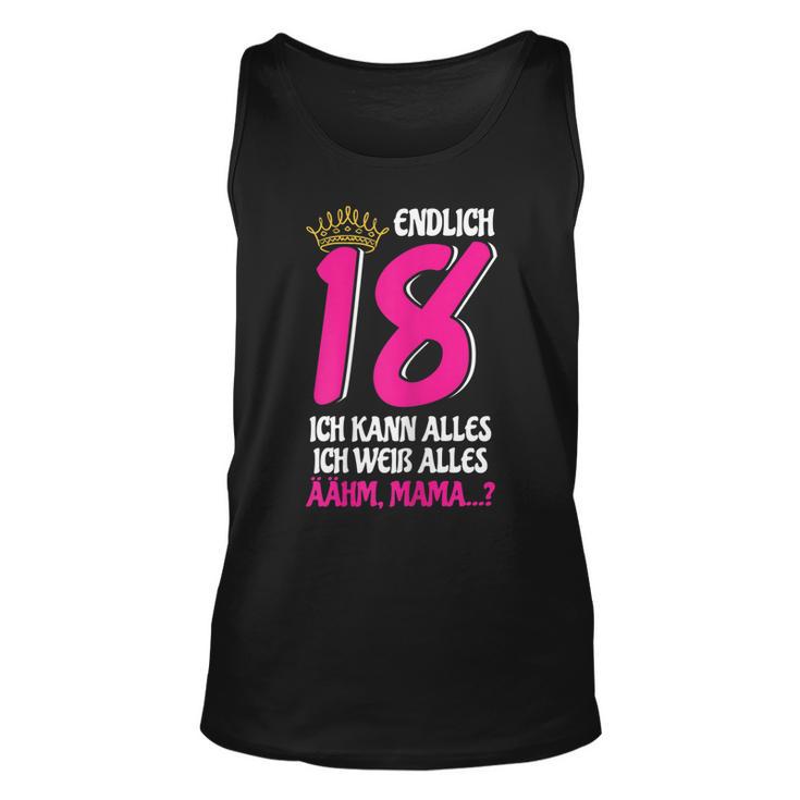 Endlich 18 Unisex TankTop für Damen, Lustiges Volljährig Mädchen Geburtstagsshirt