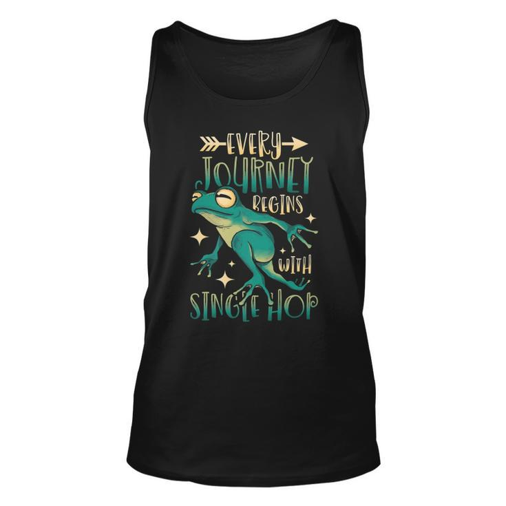 Every Journey Begins With Single Hop Animal Frog   Unisex Tank Top