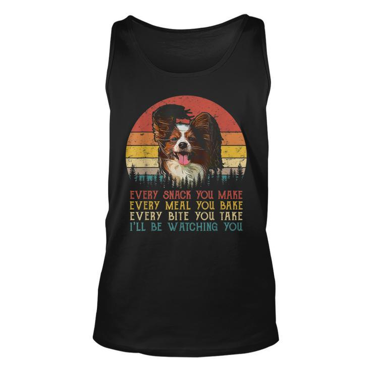 Every Snack You Make Dog  Papillon Funny Animal Lover  Unisex Tank Top