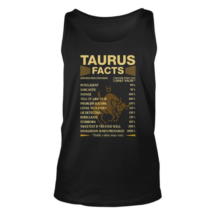Facts Zodiac Sign Astrology Birthday Taurus Unisex Tank Top