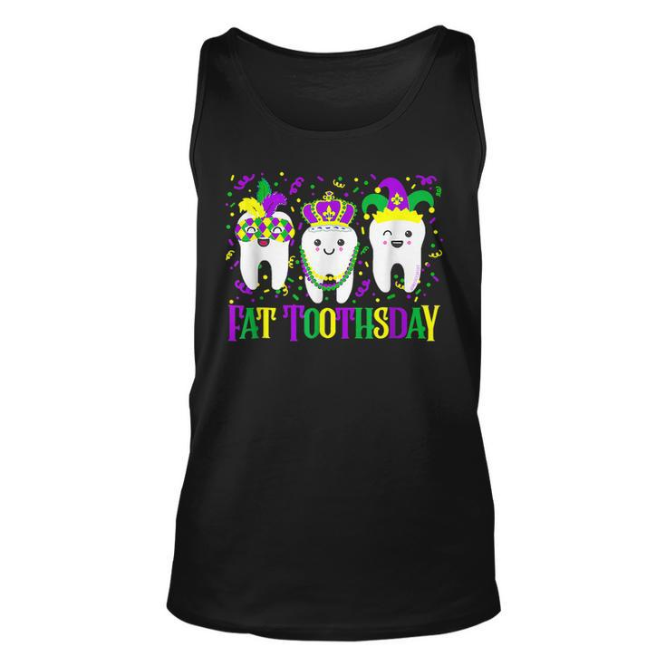 Fat Toothsday Mardi Gras Mask Beads Carnival Funny Dentist  Unisex Tank Top