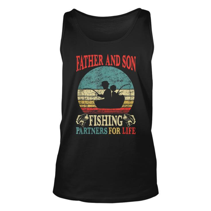 Father Son Fishing Partners For Life Vintage Dad Matching  Unisex Tank Top