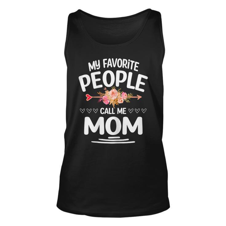 Womens My Favorite People Call Me Mom Floral Tank Top