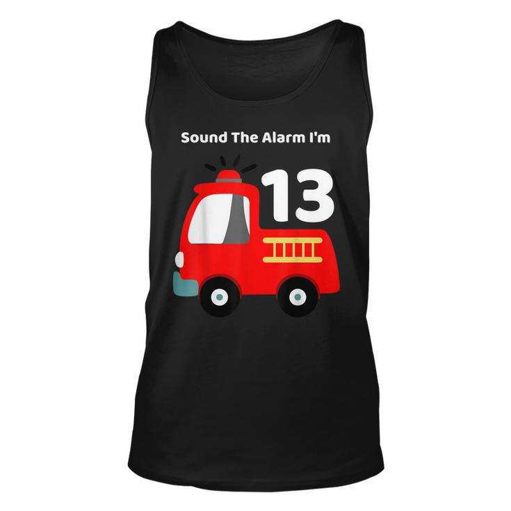 Fire Fighter Truck 13 Year Old Birthday | 13Th Bday  Unisex Tank Top