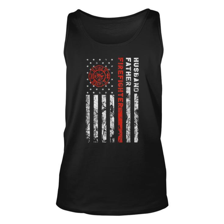 Firefighter Husband Father Fireman Fathers Day Gift For Dad  Unisex Tank Top