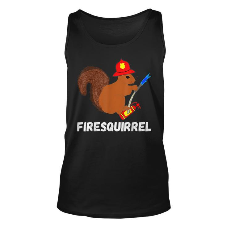 Firefighter Squirrel Funny Fire Fighter Rodent Fireman  Unisex Tank Top